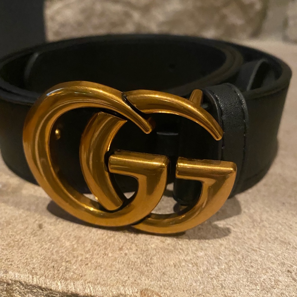 Gucci Women Leather Black Belt New